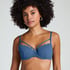 Usztywniany top bikini z fiszbinami Scallop, Niebieski