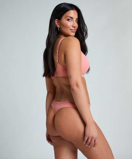 Biustonosz usztywniany bez fiszbin Lola, R&oacute;żowy