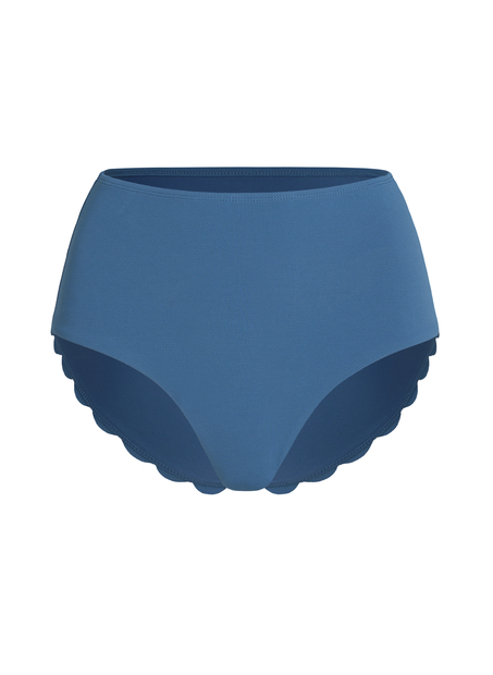 Majtki od bikini Rio w muszelkę z wysokim stanem, Niebieski