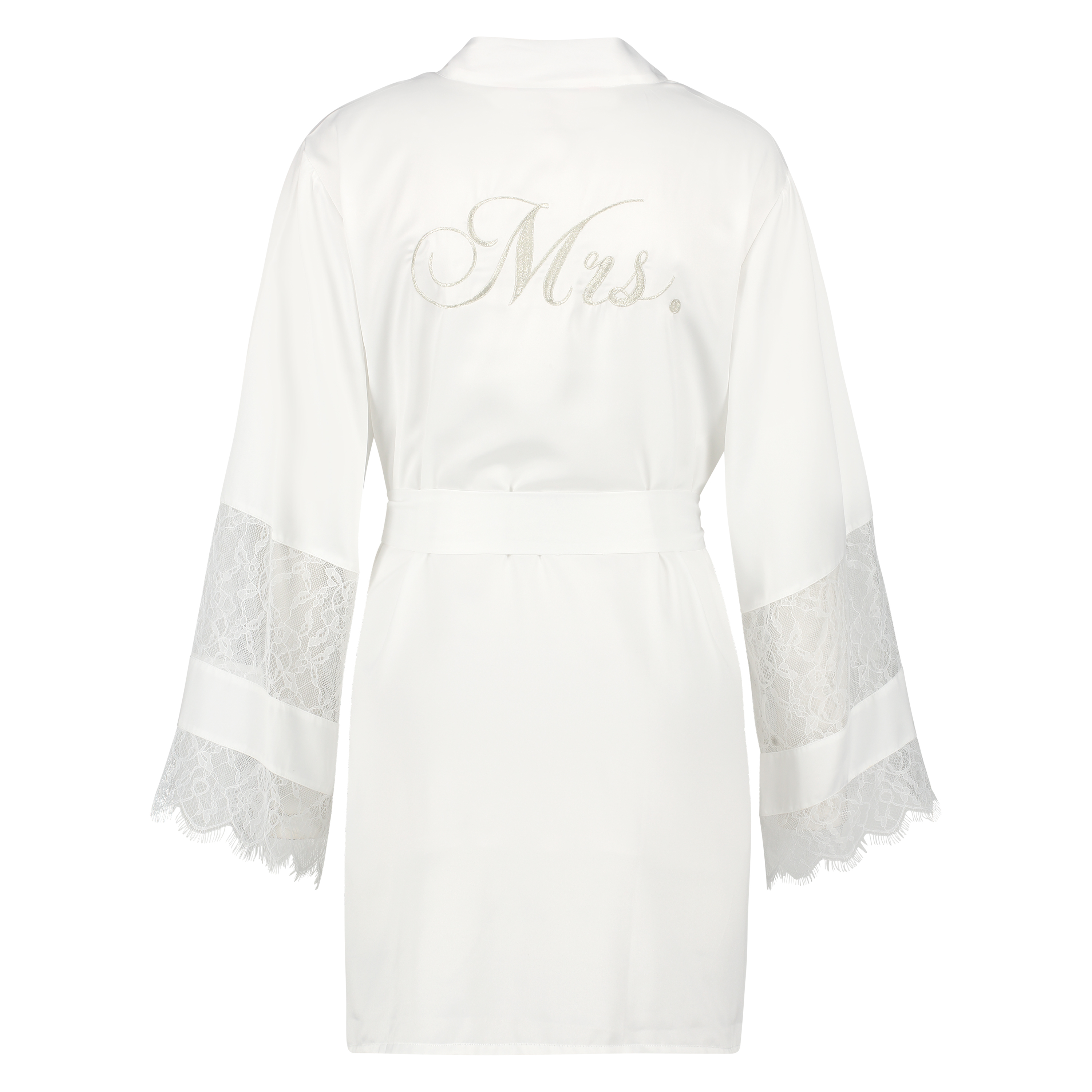 Satynowe kimono dla panny młodej, Biały, main