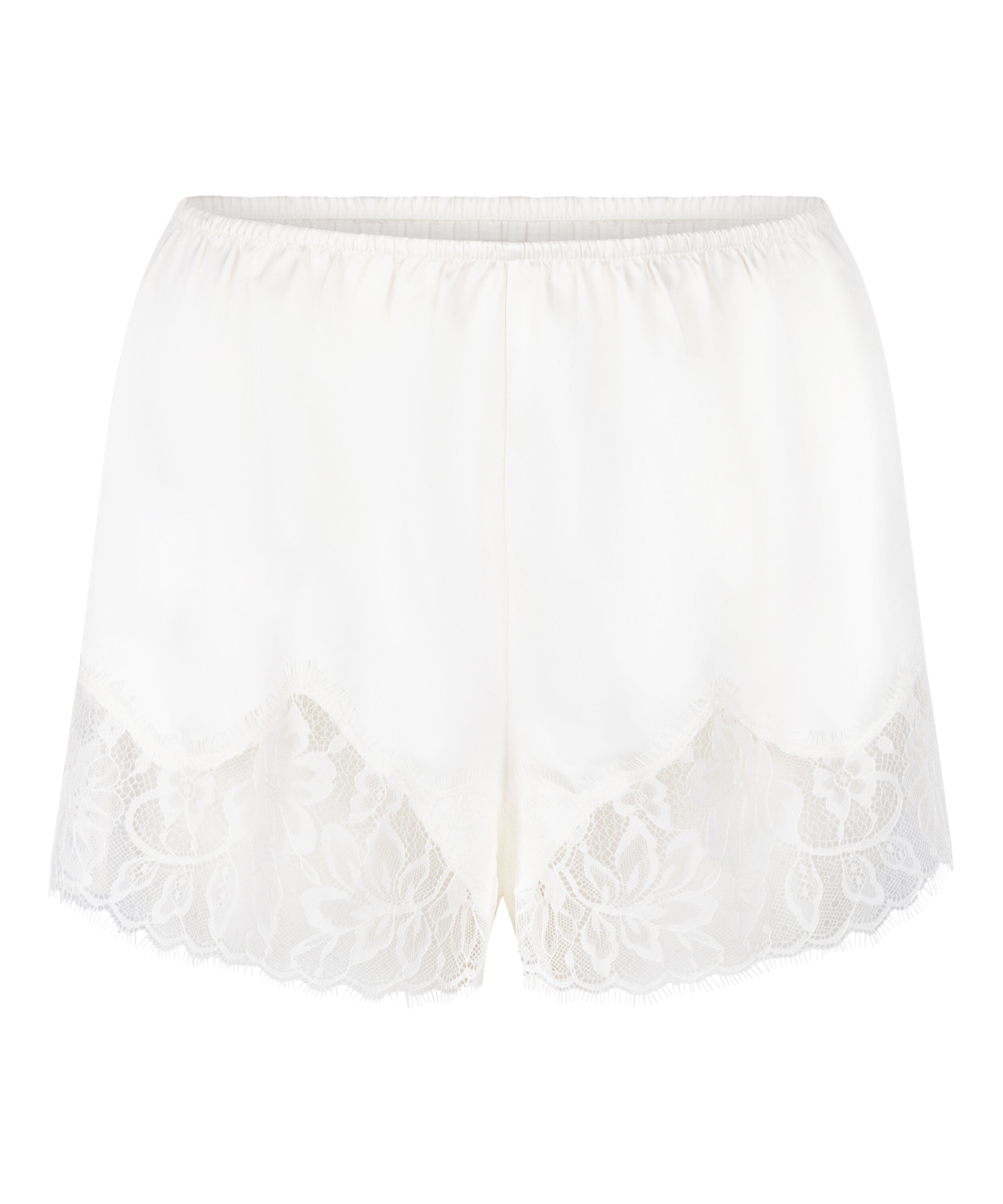 Satynowe Szorty Valerie, Biały