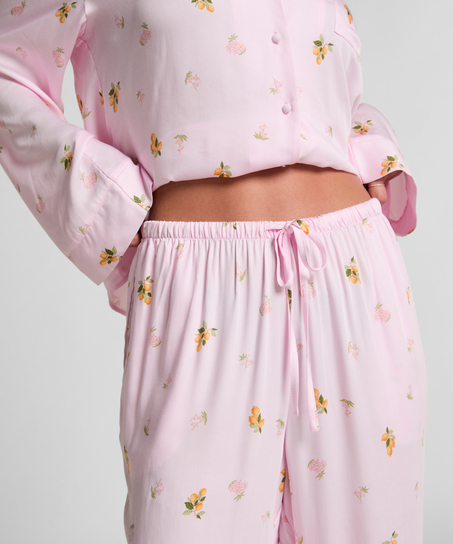 Spodnie z satyny, R&oacute;żowy