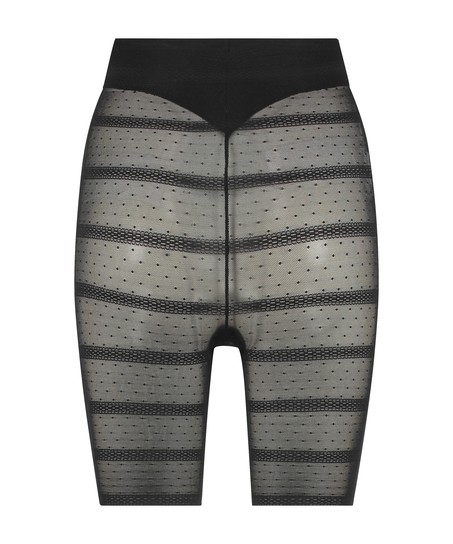 Ujędrniające, szczuplejsze spodnie z siateczki, Czarny