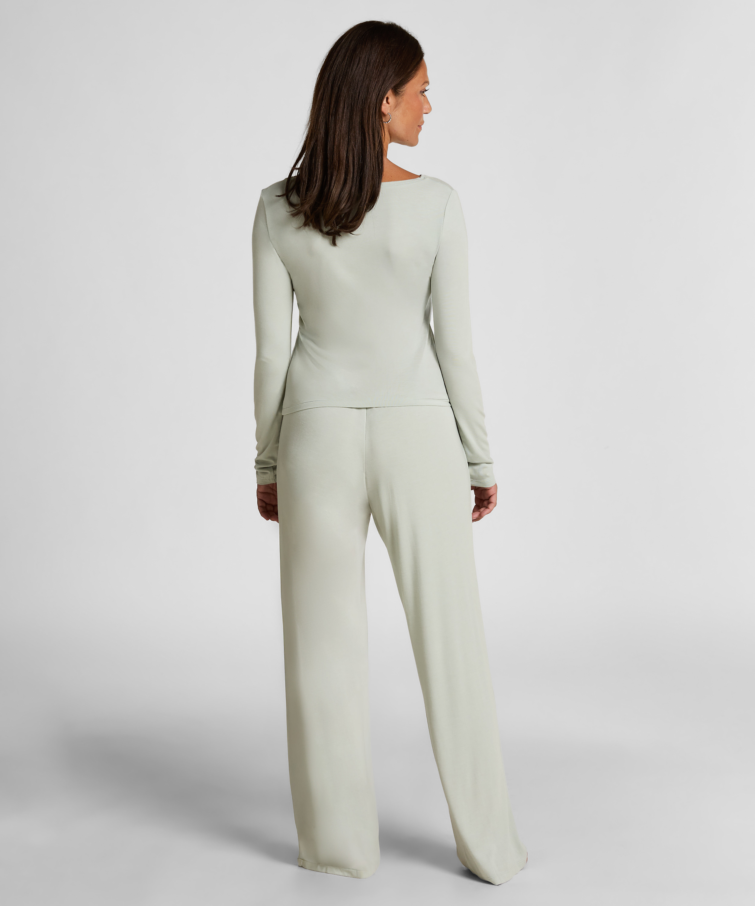 Koronkowa piżama z długim rękawem, Szary, main