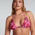 Tr&oacute;jkątna g&oacute;ra od bikini w kwiaty, R&oacute;żowy