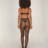 Tight Allover Lace Rhinestones, Czarny