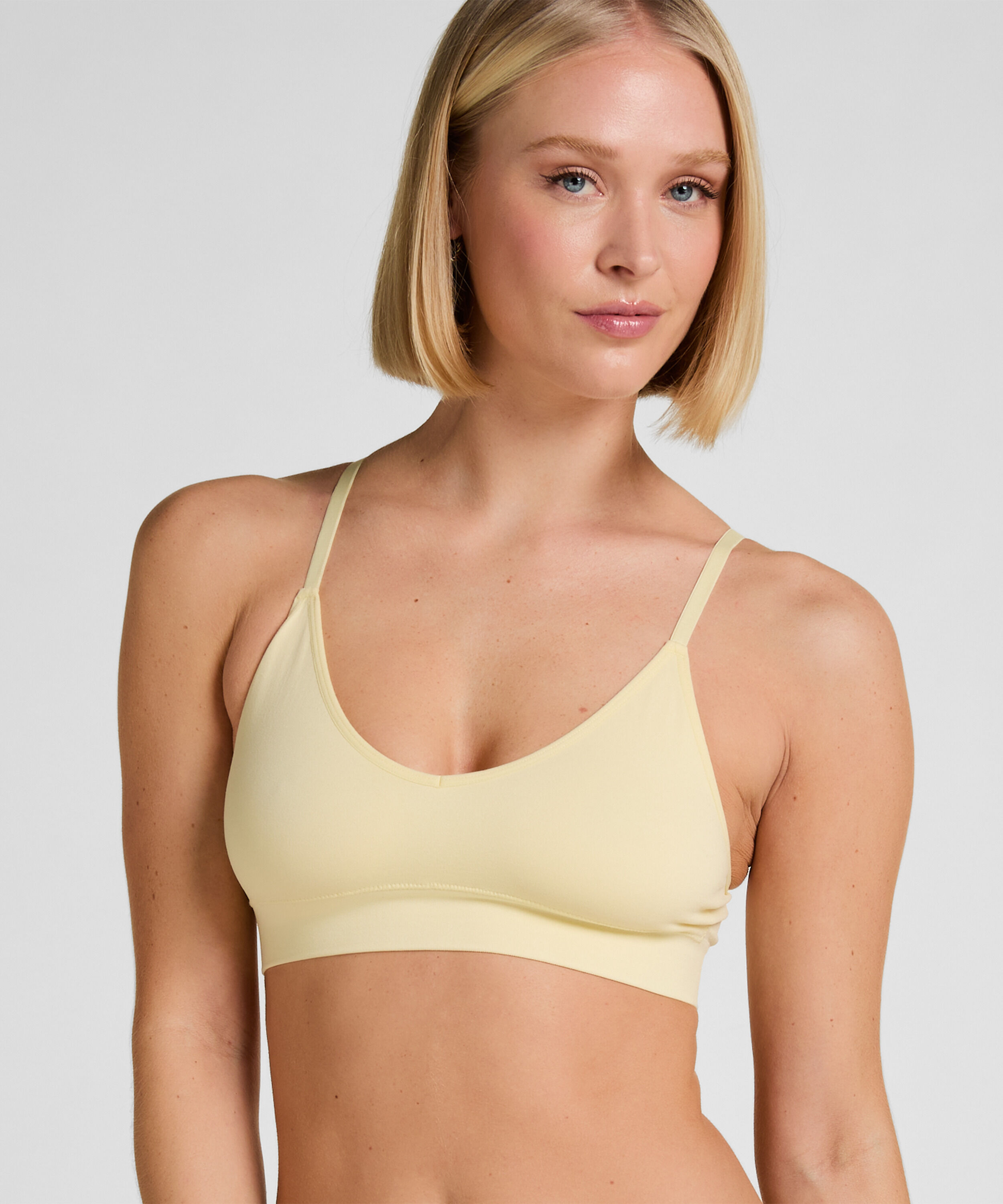 Tr&oacute;jkątny biustonosz bralette Dide, Ż&oacute;łty