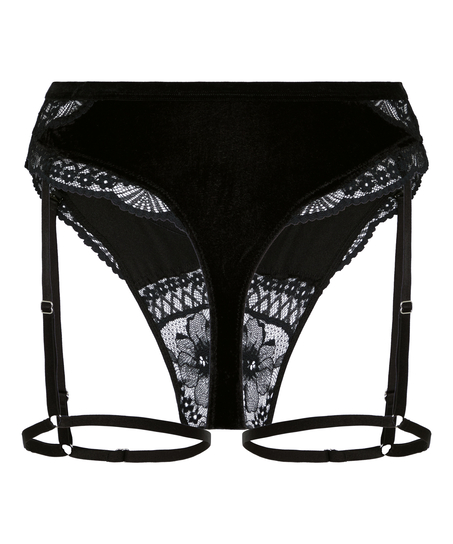 Stringi typu suspender Emily, Czarny