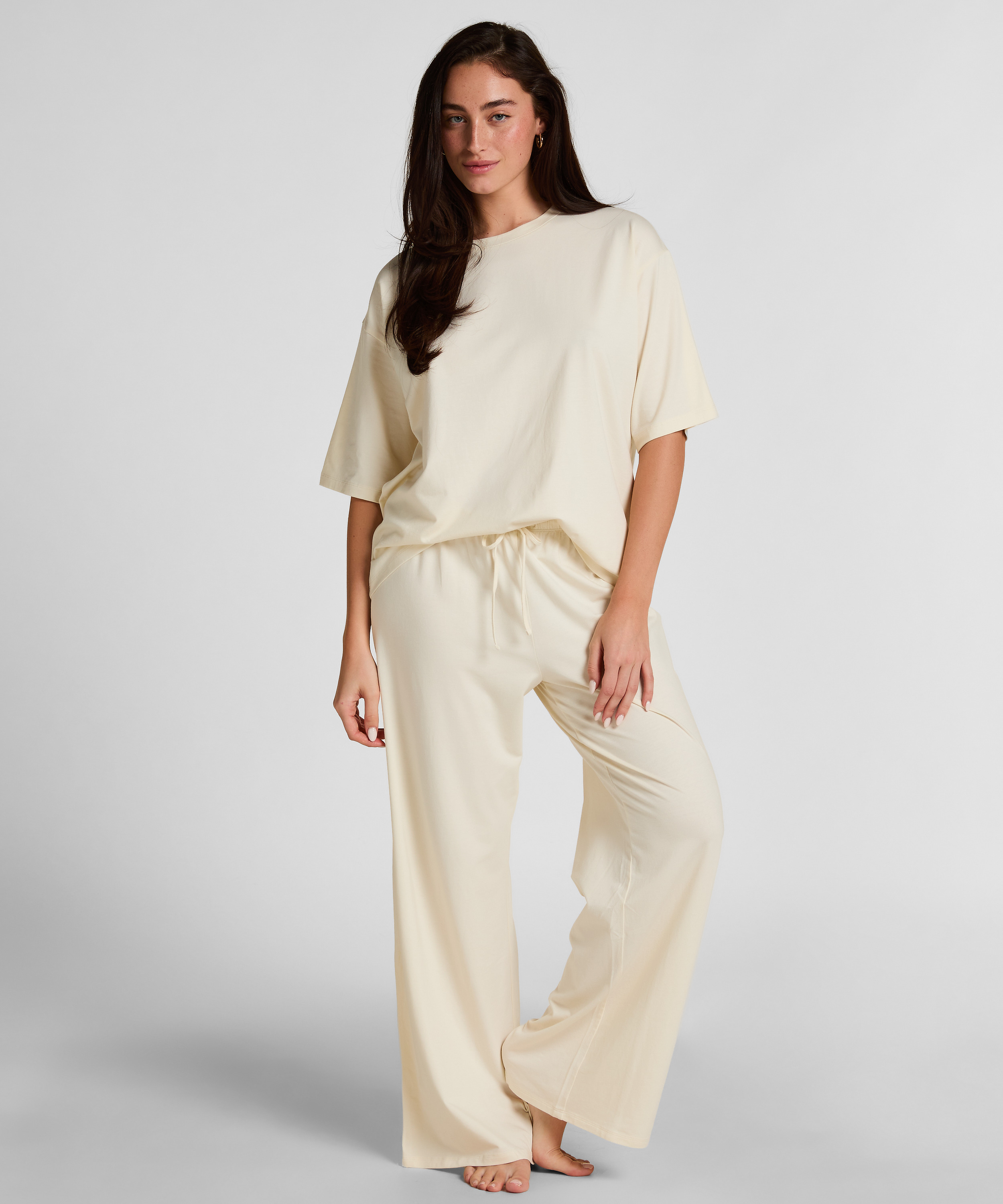 Pyjama Top Loose, Biały, main