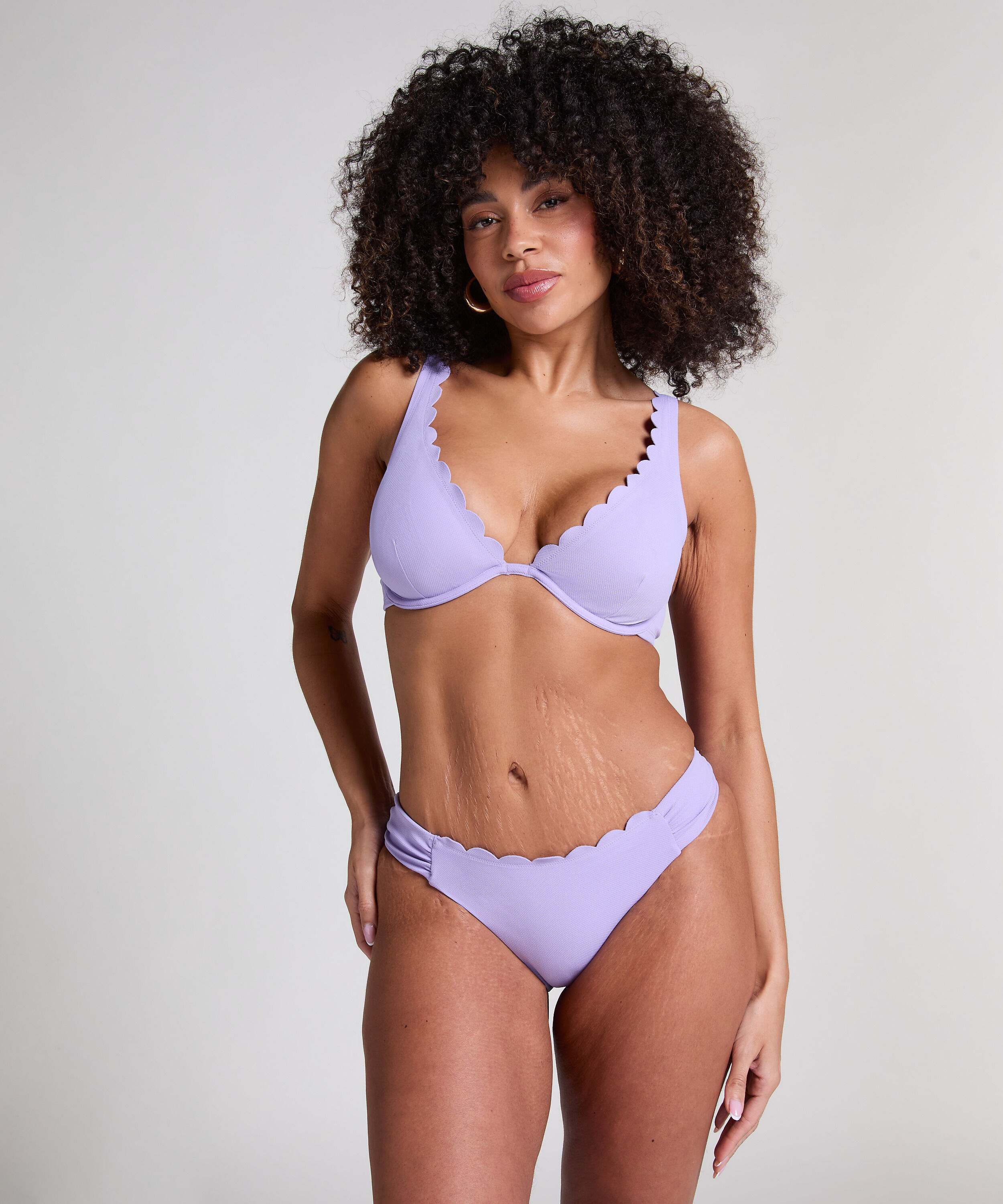 Majtki Bikini Rio Scallop, Fioletowy