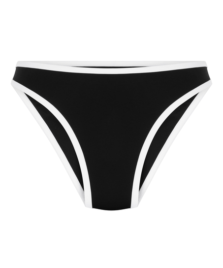 Neoprenowe jednolite bikini z wysoko wyciętymi nogawkami, Czarny