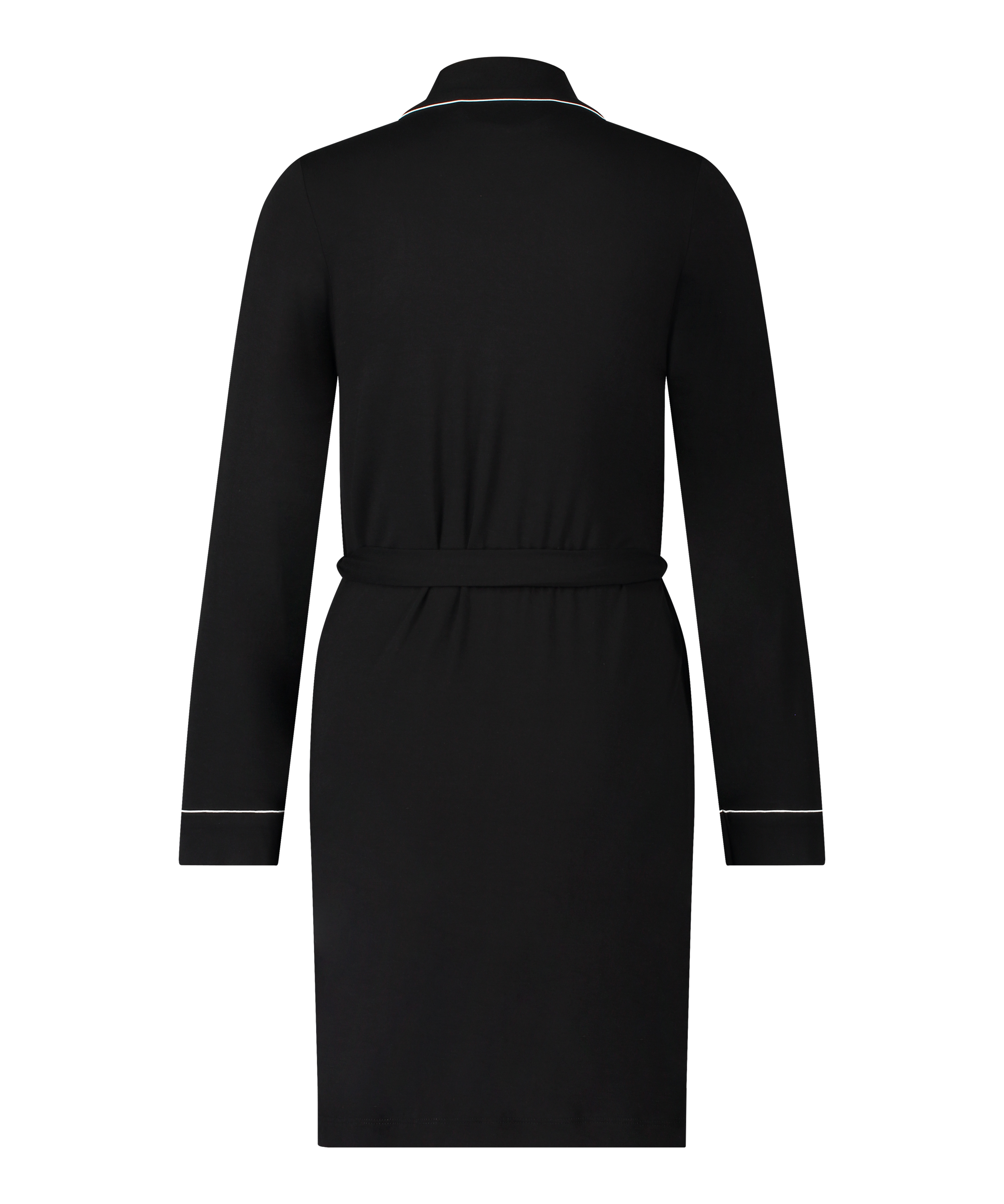 Krótki szlafrok z dżerseju Essentials, Czarny, main