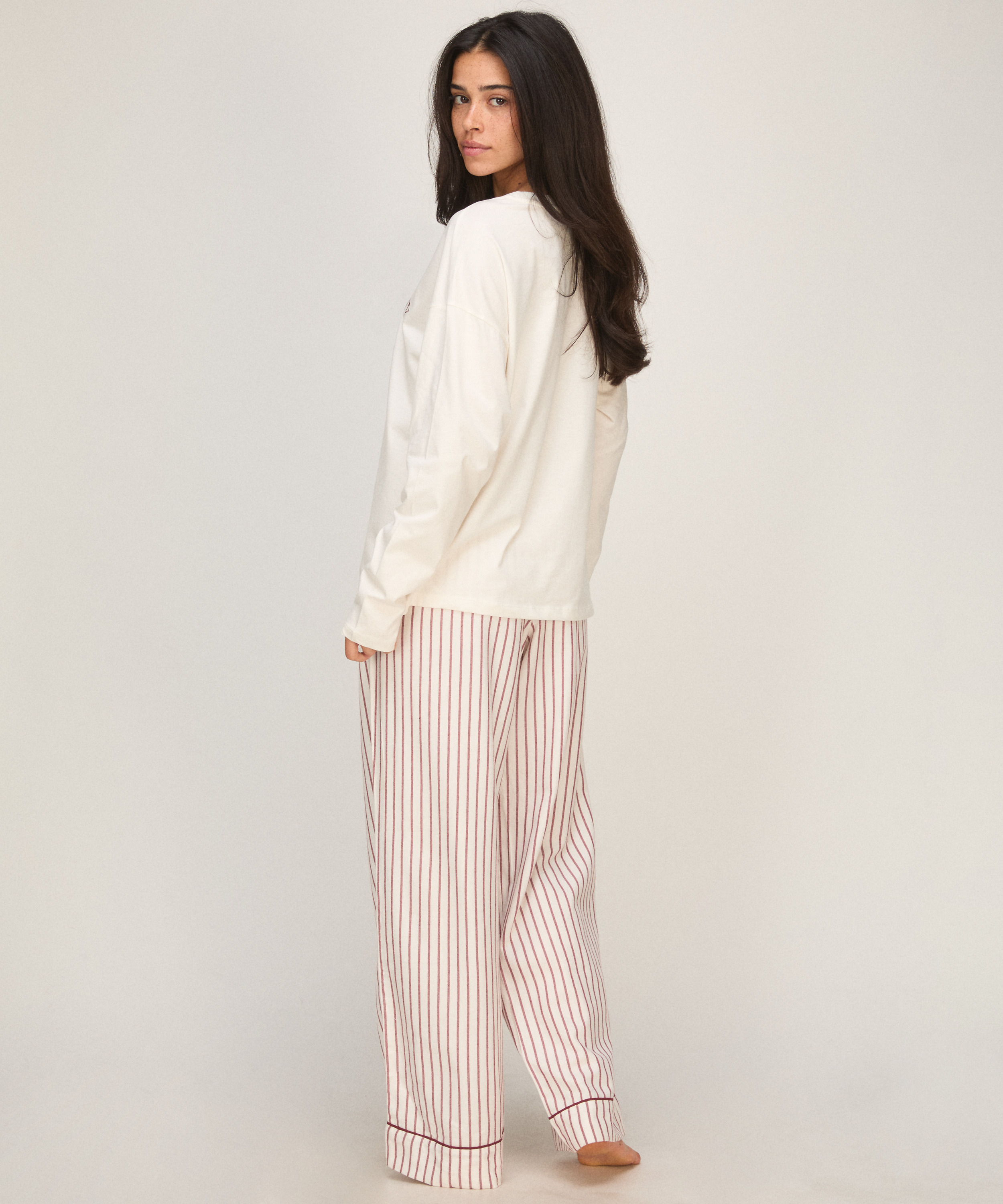 Pyjama Set Viscose, Biały, main