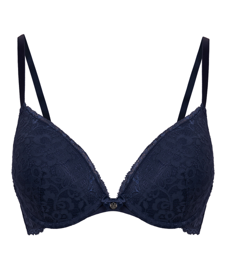 Wyściełany biustonosz push-up z fiszbinami Marine, Niebieski
