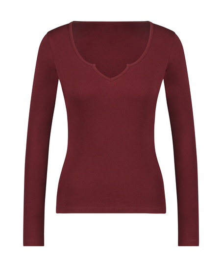 Top V-neck long sleeves, Fioletowy