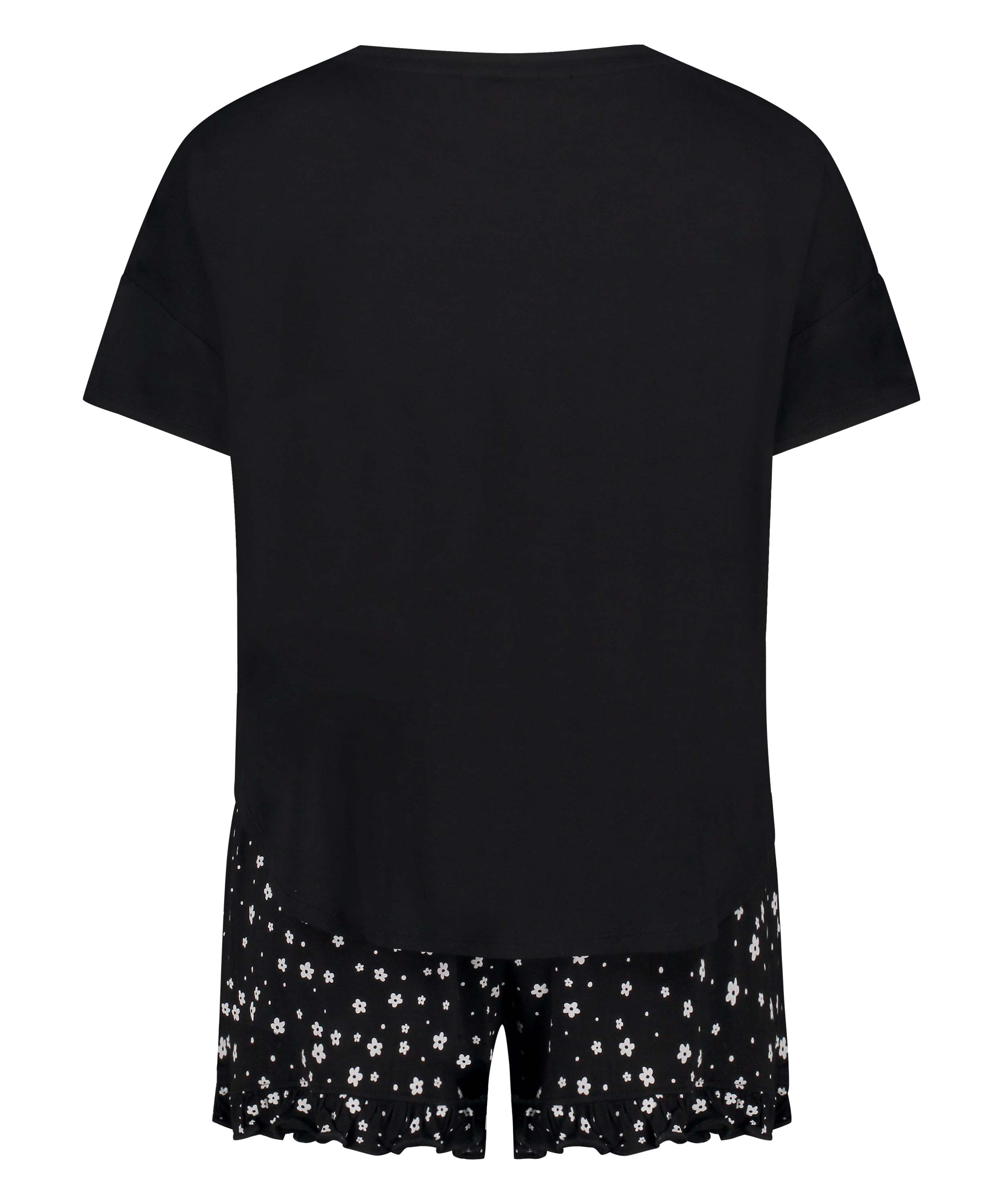 Zestaw piżamowy z szortami, Czarny, main