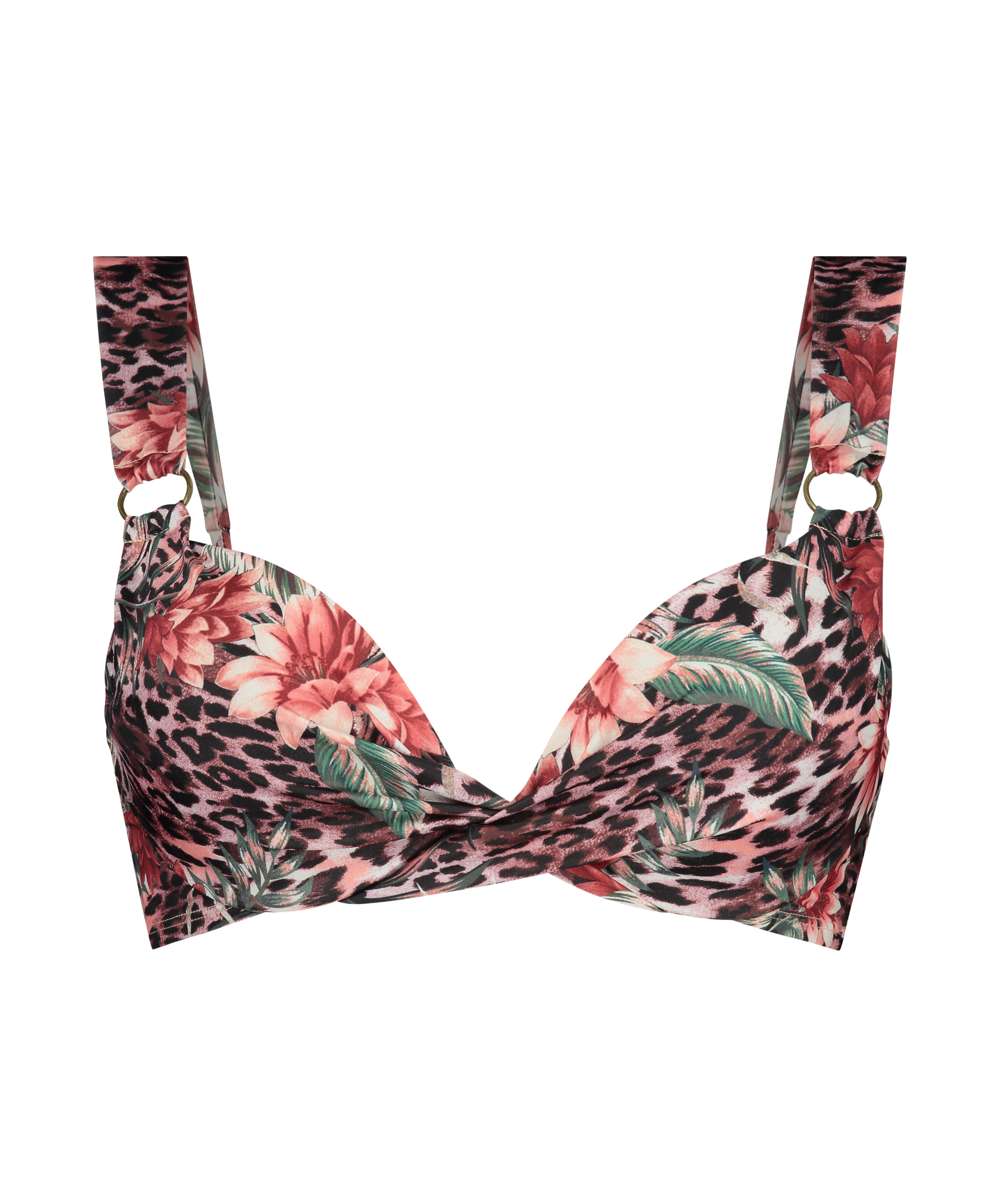 Stanik bikini push-up Animalia Rose, Brązowy, main