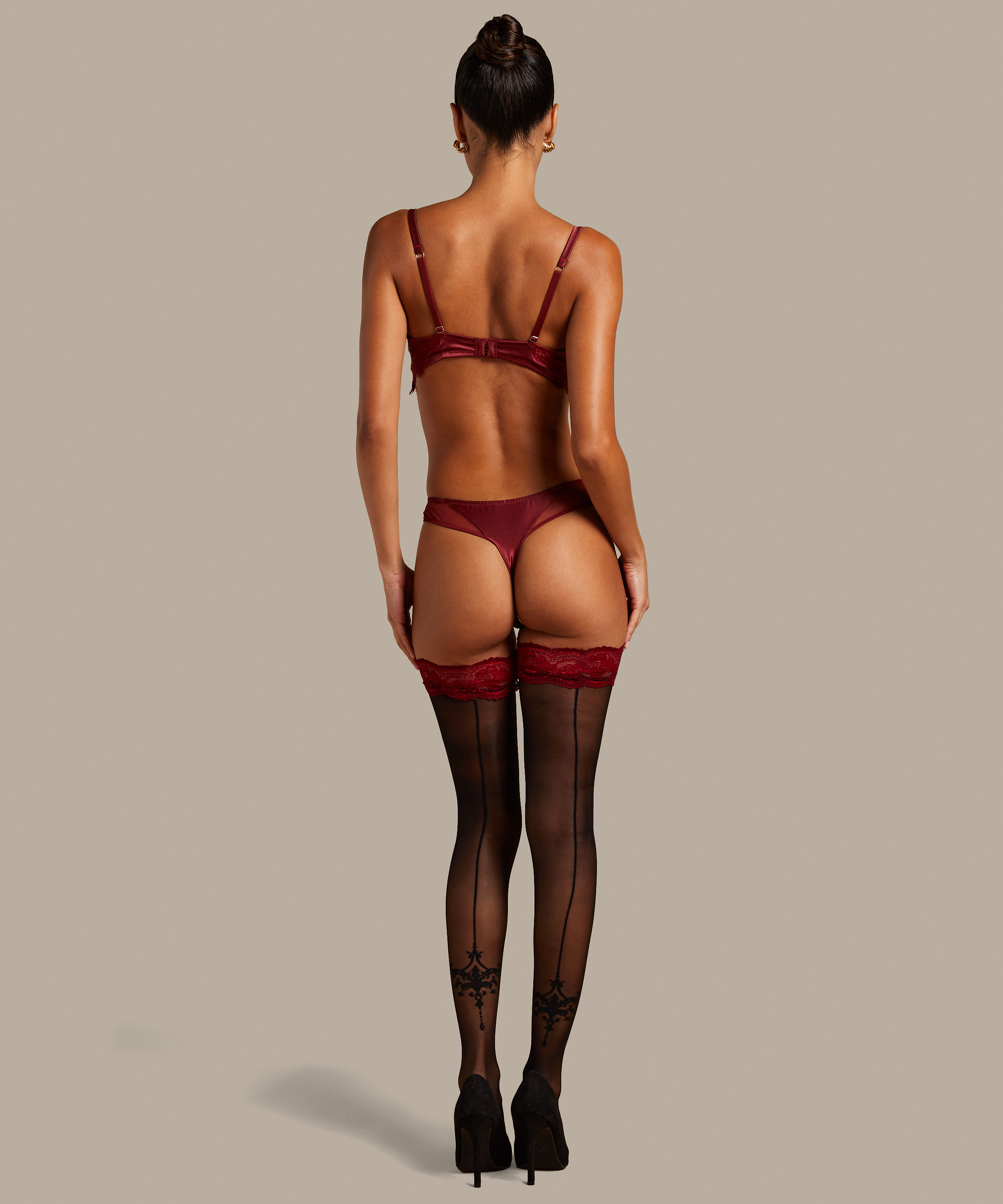 Zoe pończochy samonośne 20 denier Noir, Czerwony, main