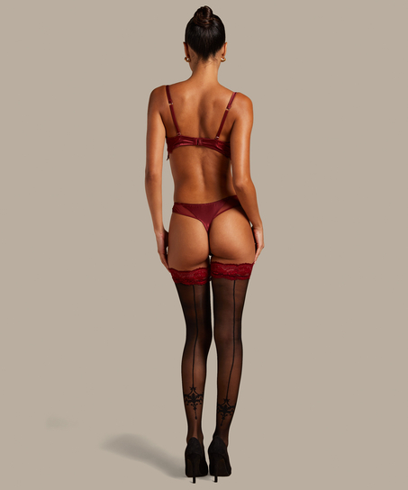 Zoe pończochy samonośne 20 denier Noir, Czerwony