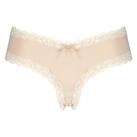 Brazyliany z mikrofibry w kształcie litery V, Beżowy