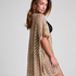 Kaftan plażowy z cekiniami, Beżowy
