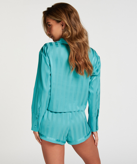 Satin pyjama shorts, Niebieski