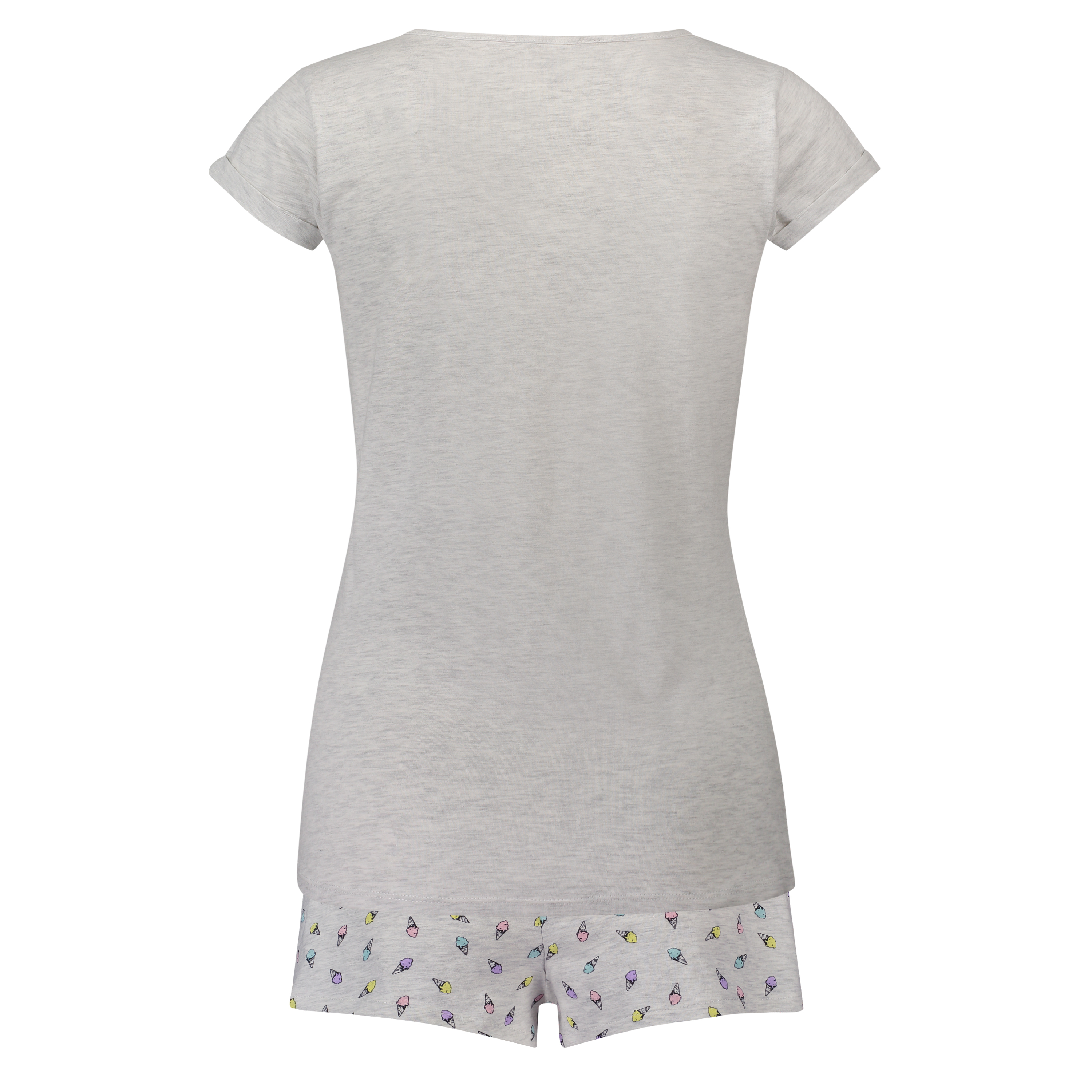 Koronkowa piżama z długim rękawem, Szary, main