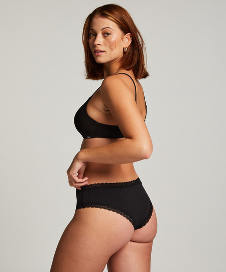 3 pary brazylian&oacute;w bawełnianych Georgia, Czarny