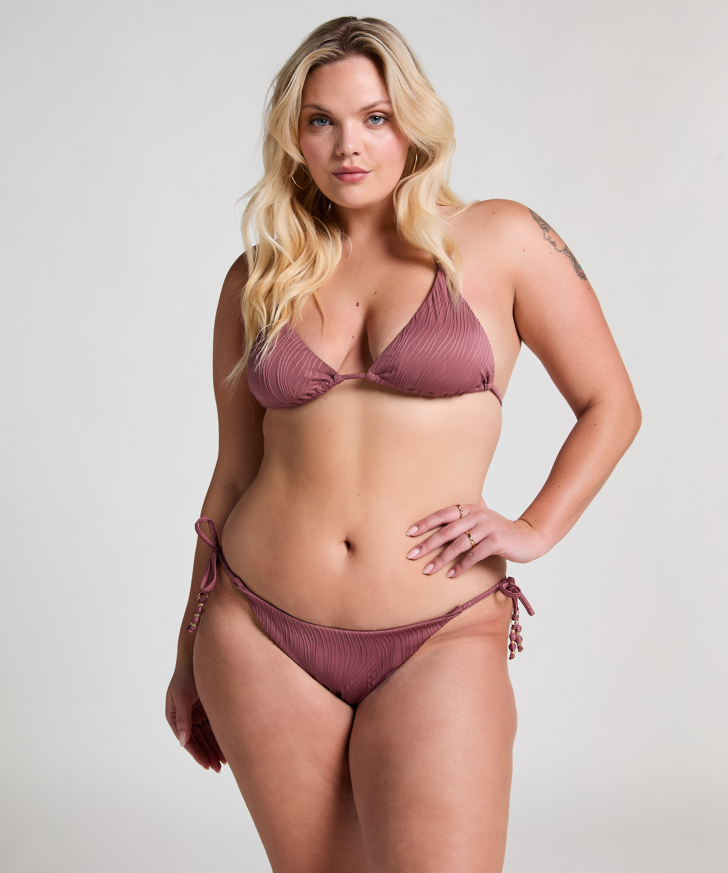 Majtki Bikini Wysoko Krojona Cozumel, Fioletowy, main