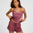 Satynowy top na ramiączkach Ayla, Fioletowy