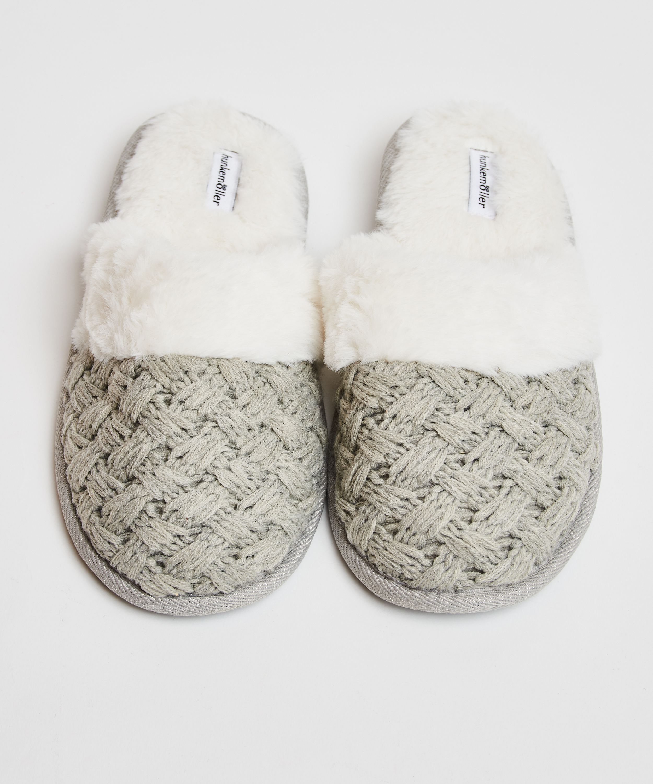 Fancy Knit slippers, Szary, main