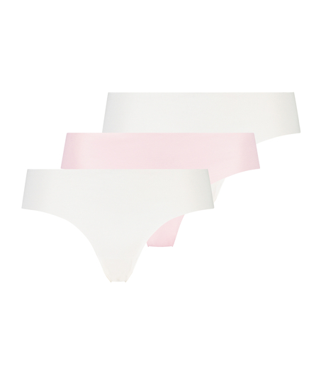 Niewidoczne pod ubraniem brazyliany 3-pak, Biały