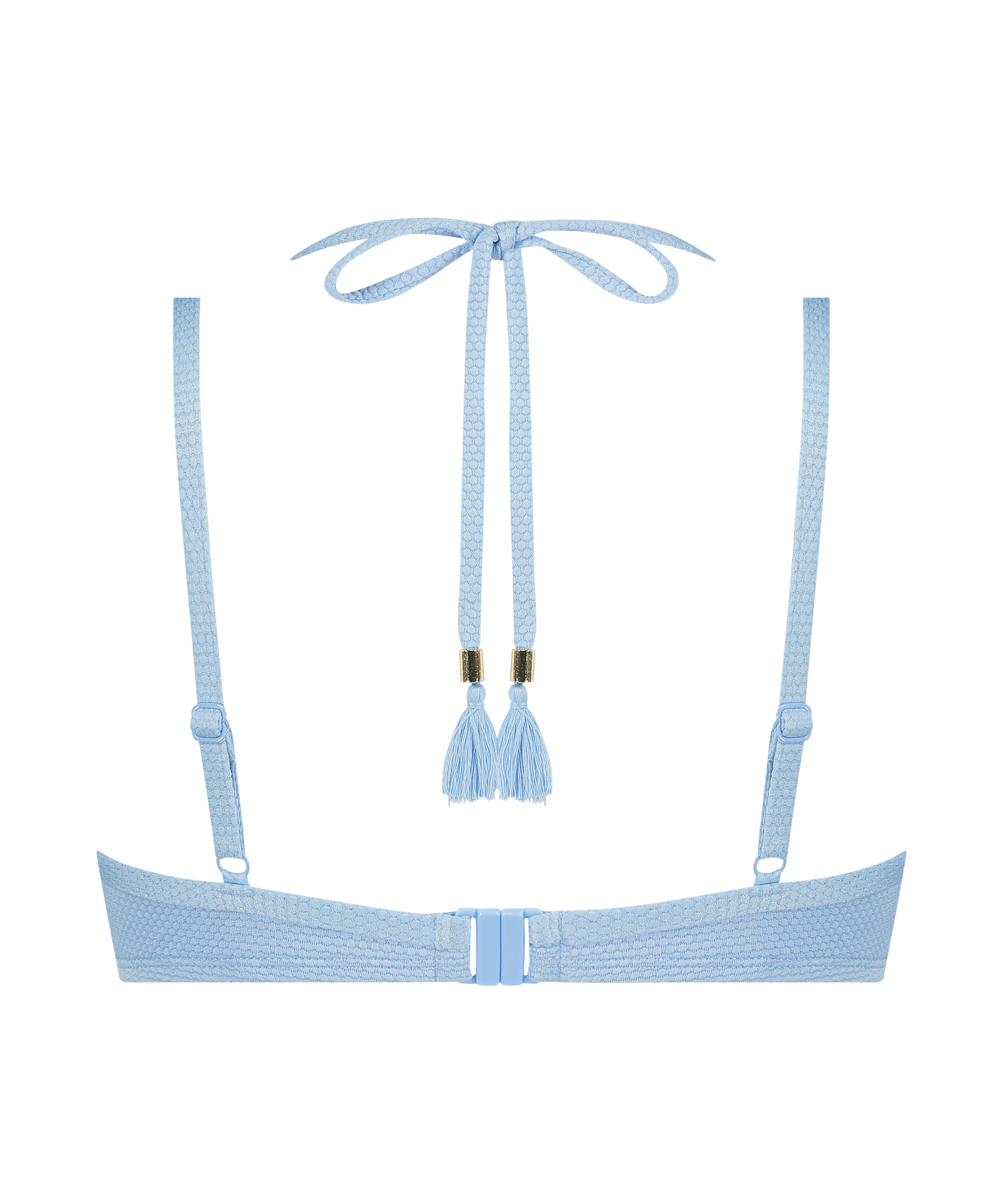 Usztywniany top bikini z fiszbinami Scallop, Niebieski, main