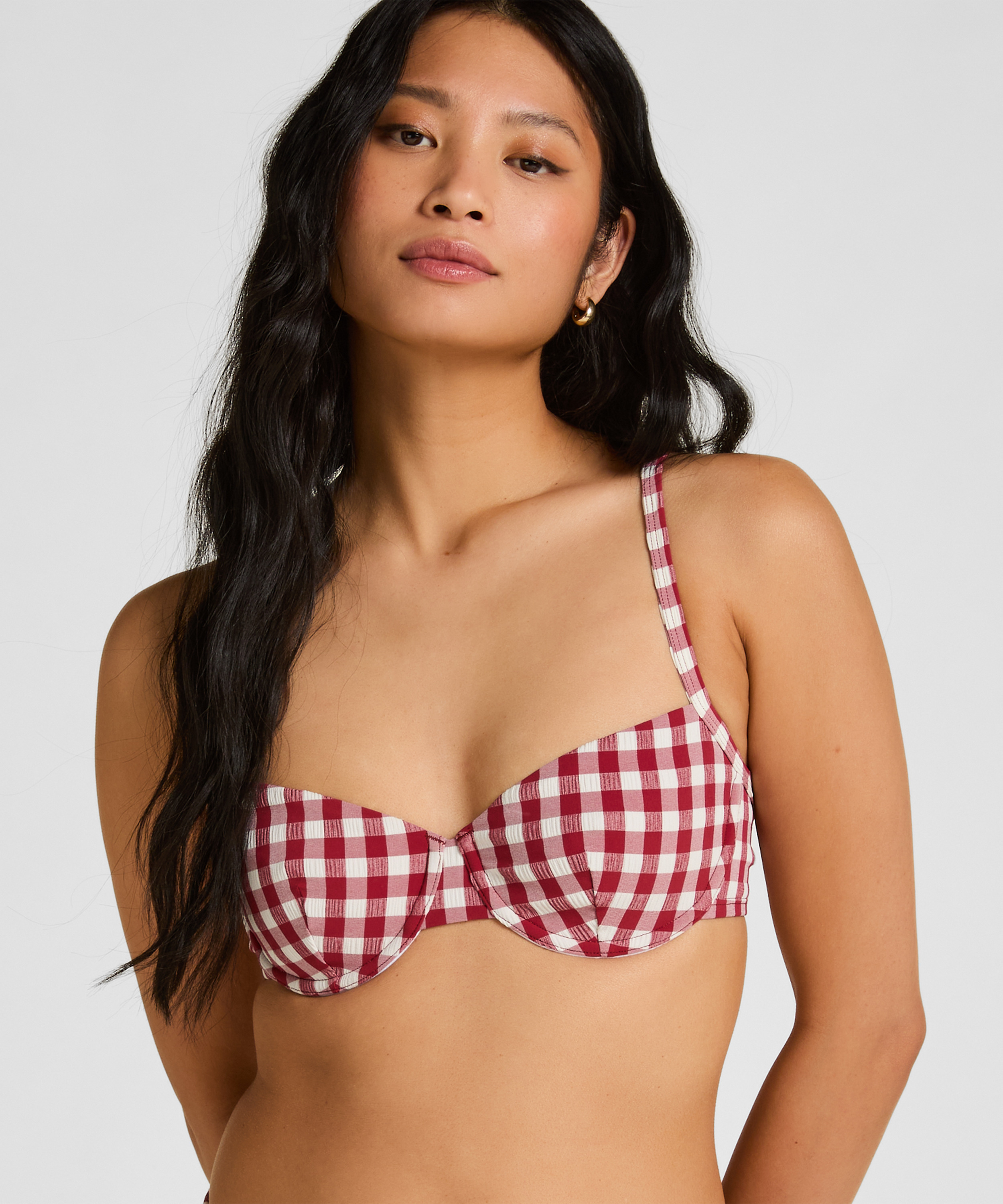 G&oacute;ra Bikini z Fiszbinami bez Wkładek Amalfi, Czerwony, main