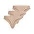 Niewidoczne pod ubraniem stringi 3-pak, Beżowy