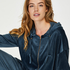 Velvet hoodie jacket, Niebieski