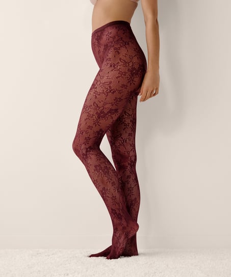 Rajstopy Allover Lace, Fioletowy
