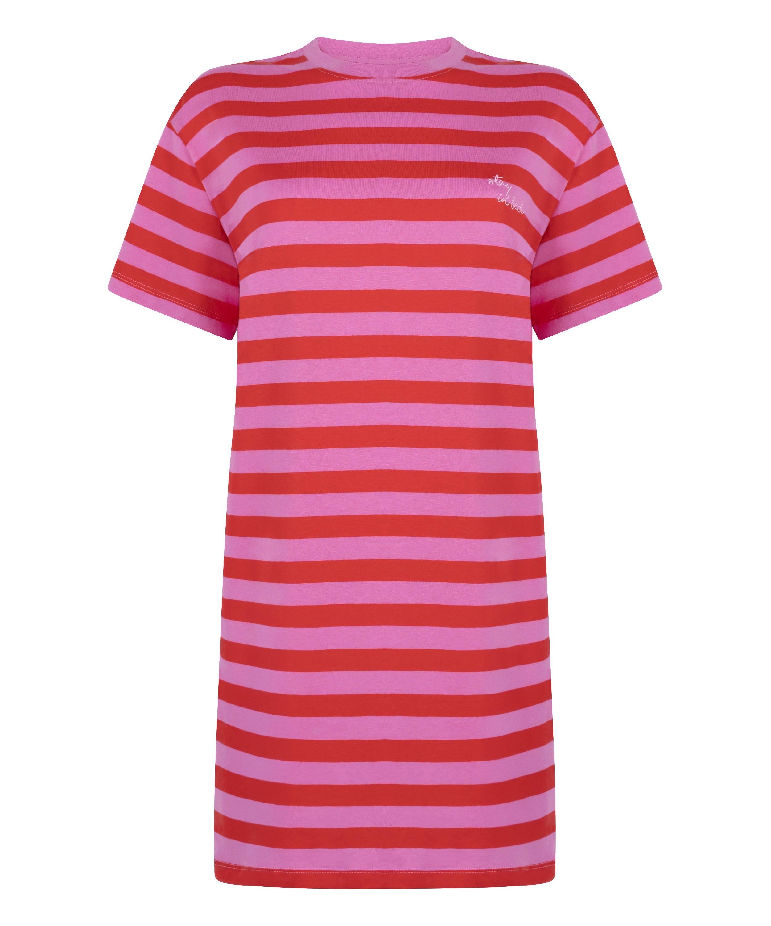 Koszula nocna z okrągłym dekoltem, Różowy, main