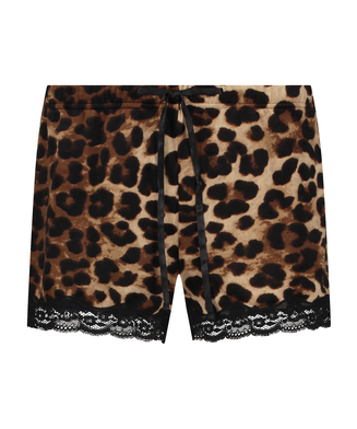 Velvet Shorts Leopard, Czarny