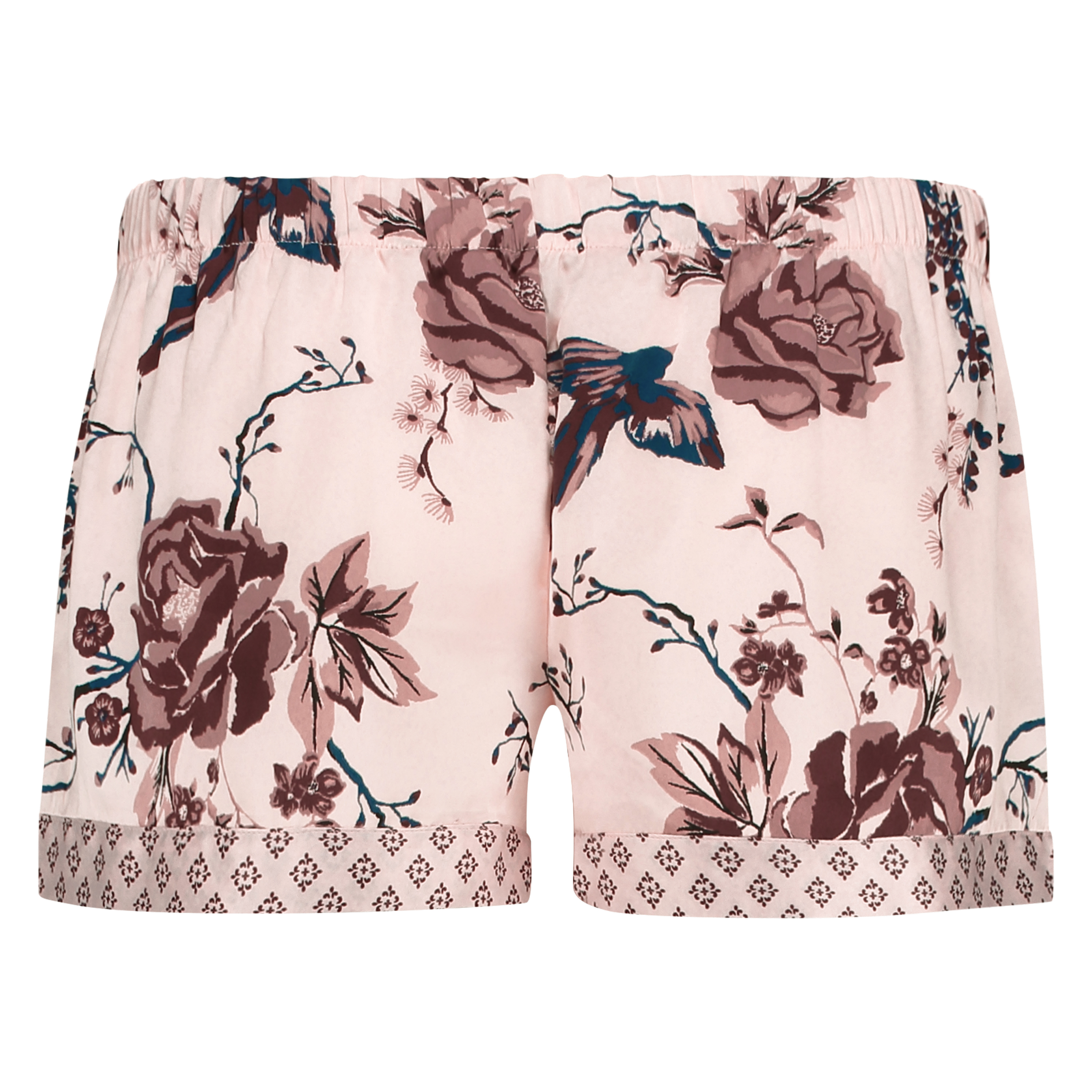 Satin Lace Pyjama Shorts, R&oacute;żowy, main