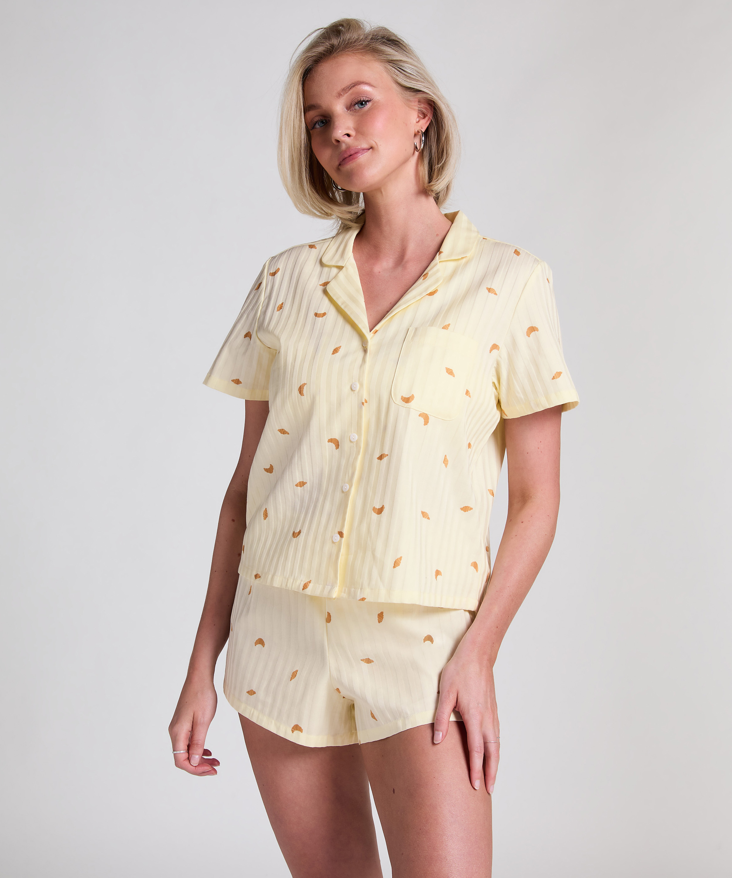 Bluza bawełniana w paski, Ż&oacute;łty, main