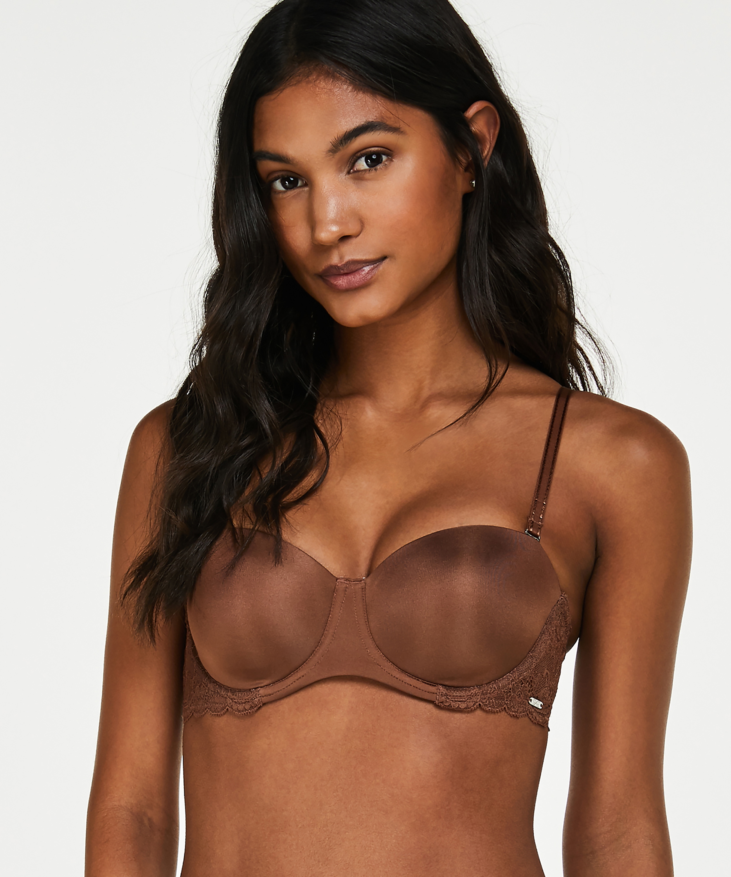 Angie Padded Strapless Underwired Bra, Brązowy, main