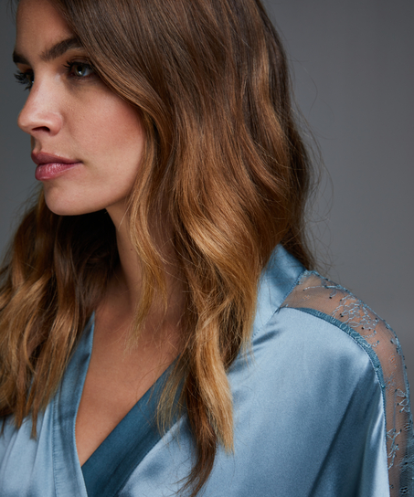 Silk Lace Kimono, Niebieski