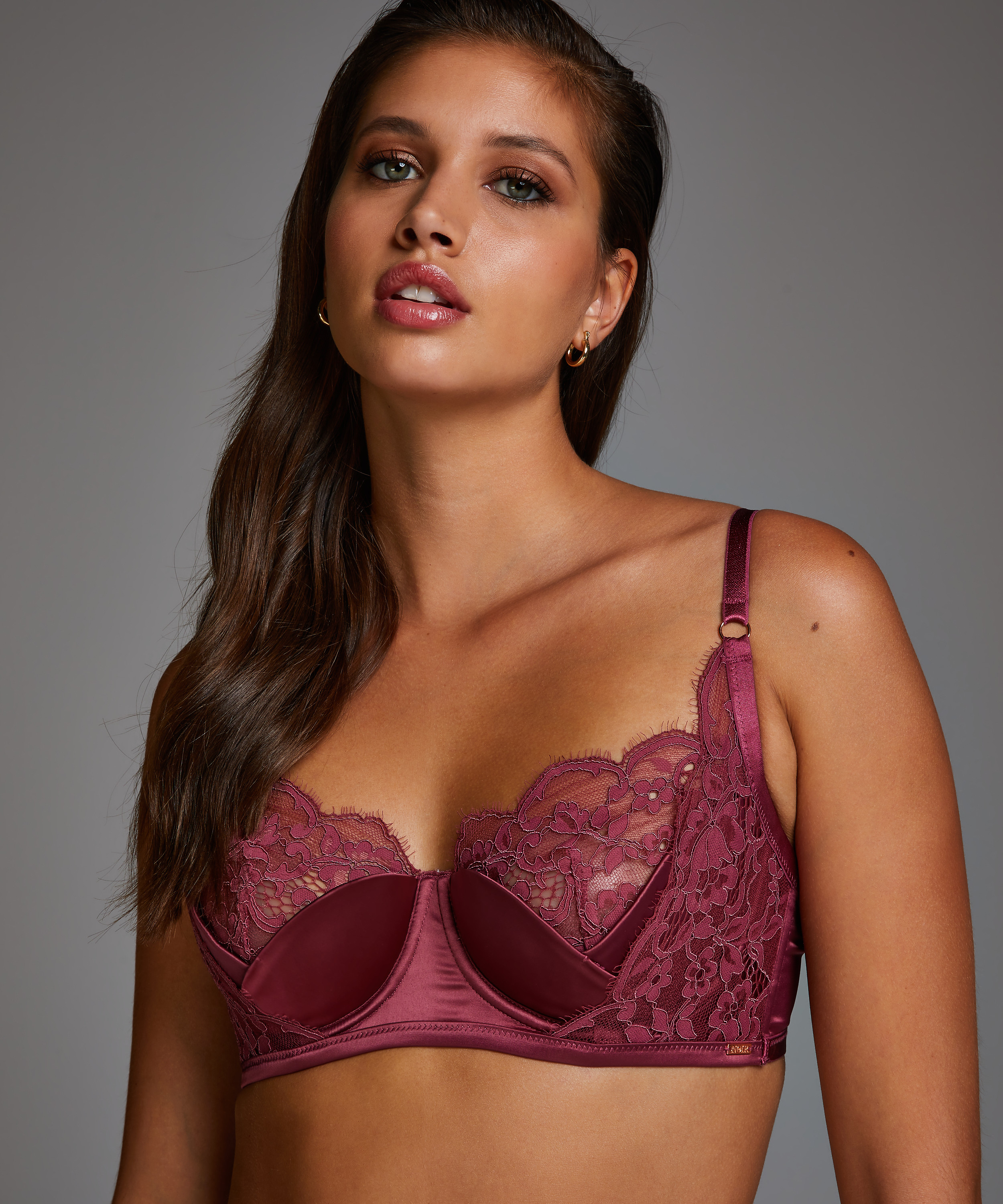 Usztywniony biustonosz z fiszbinami Poppy, Czerwony, main