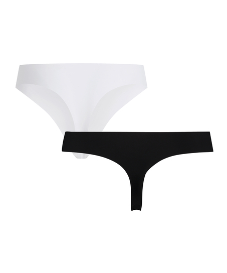 2-pak Stringi Invisible, Biały