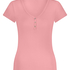 Bluza piżamowa Henley z kr&oacute;tkim rękawem, R&oacute;żowy