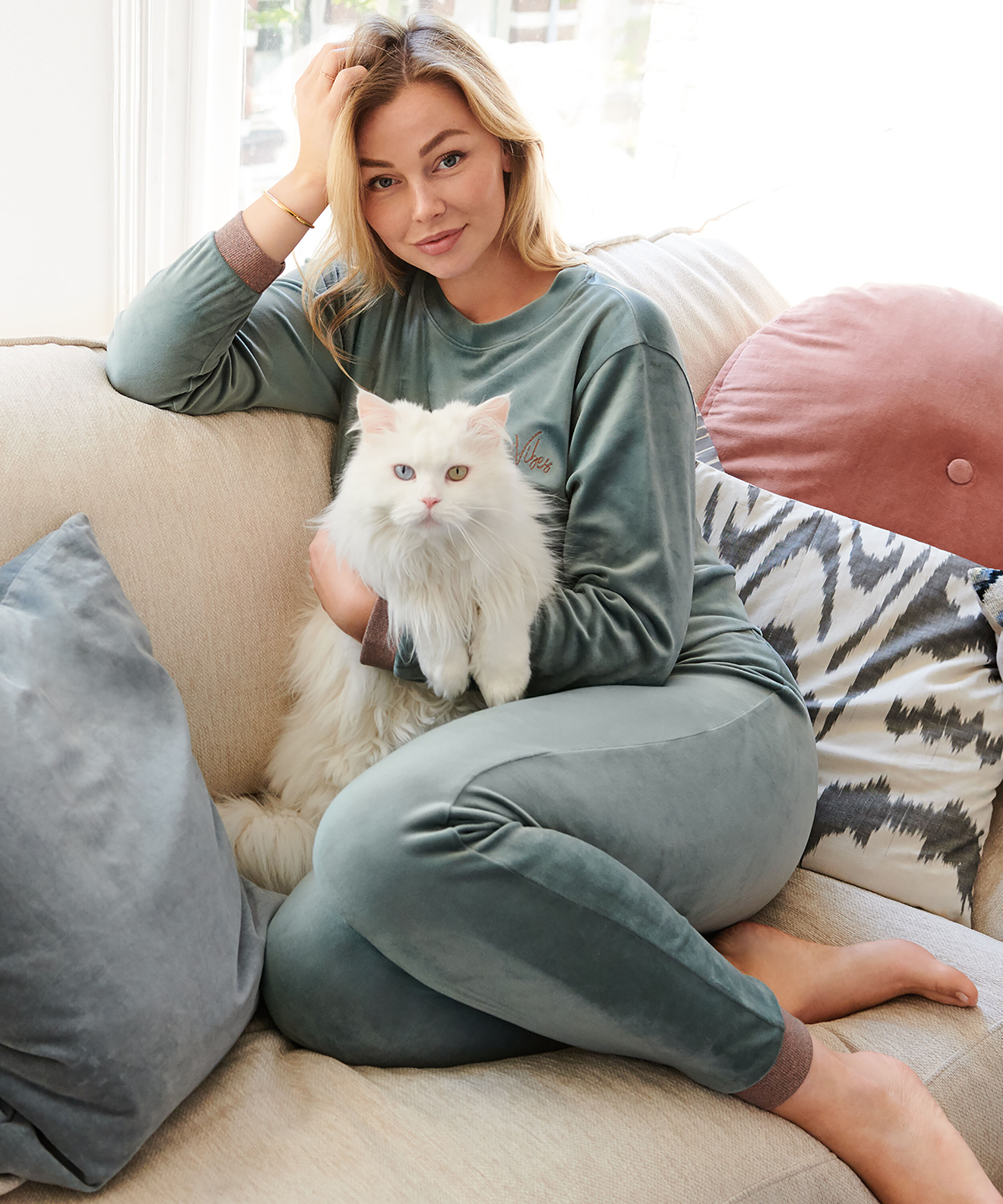 Welurowe i lureksowe joggery, Zielony