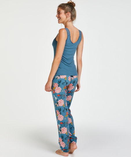 Podkoszulek prążkowany z koronką, Zielony