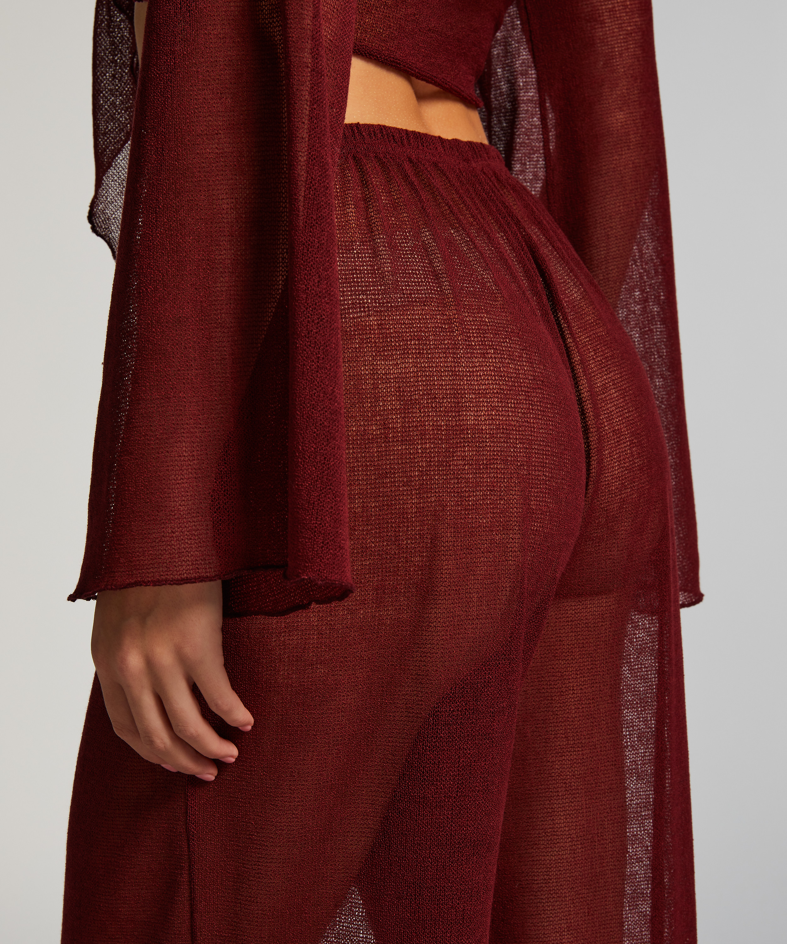 Otwarte dzianinowe spodnie plażowe, Czerwony, main