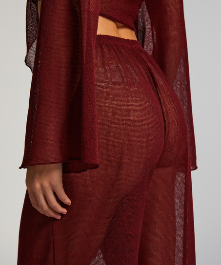 Otwarte dzianinowe spodnie plażowe, Czerwony